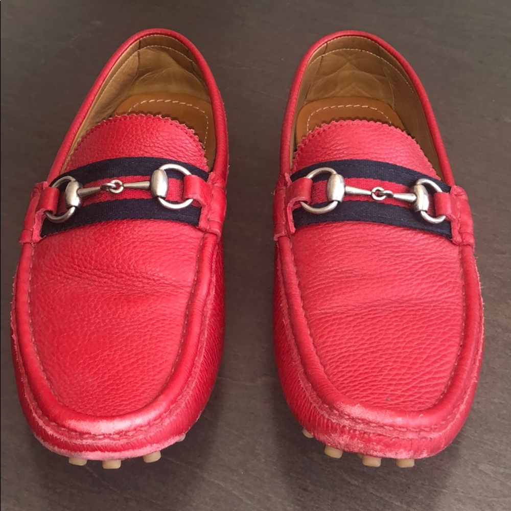 GUCCI MEN’S ‘DAMO’ PEBBLED LEATHER HORSEBIT DRIVER